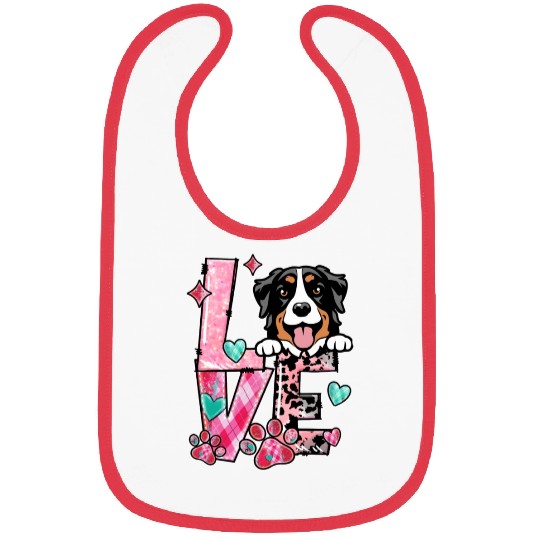 Belgian Malinois Dog I Love My Dog Valentines Day Bibs