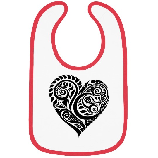 Playful Geometric Tattoo Stripes Heart Bibs