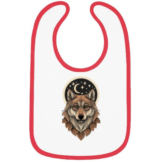 Wolf Moon Stars Design Bibs