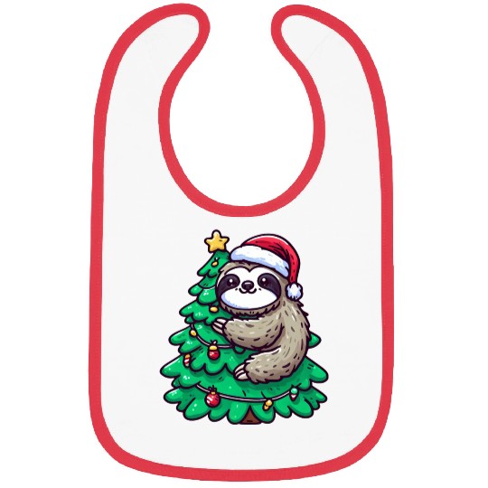 Christmas Sloth - Relaxing on the Christmas Tree Bibs