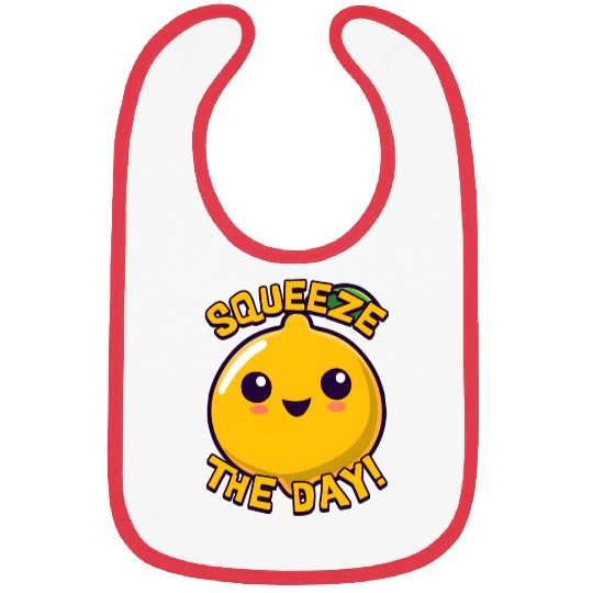 Squeeze The Day! Cute Lemon Cartoon! Bibs