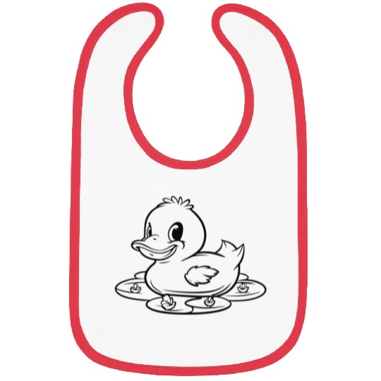 cute duck swimming in a swamp Bibs