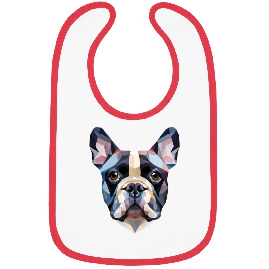 French bulldog, polygon dog,polygon art Bibs