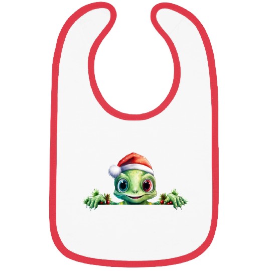 Winter Frog in a Santa Hat Bibs