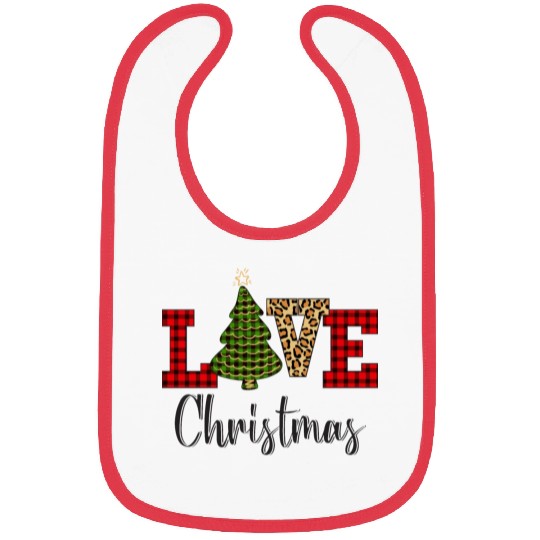 Green Buffalo Plaid Christmas Tree Bibs