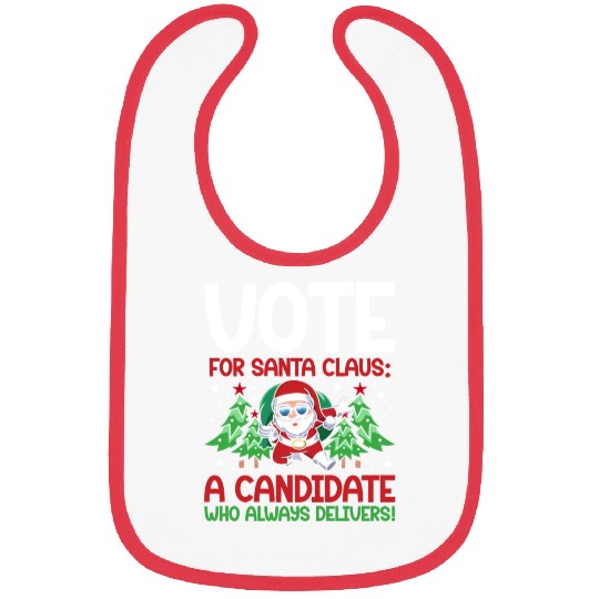Santa Claus Candidate Christmas Tree Voting Voter Bibs