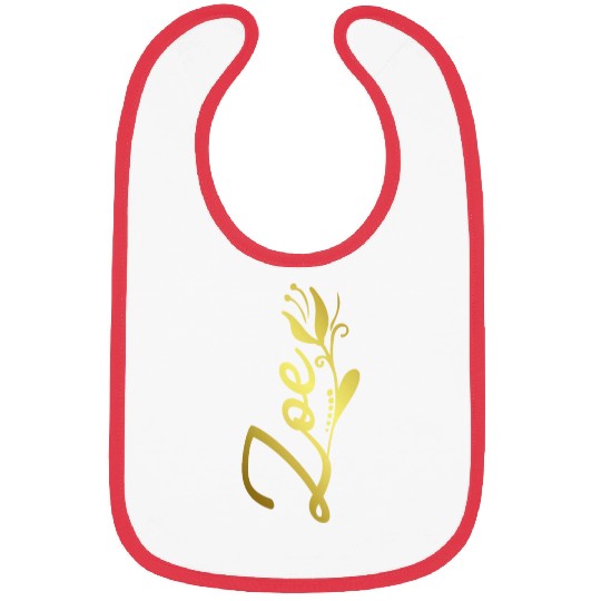 Zoe Name Faux Gold Tulip Flourish Bibs