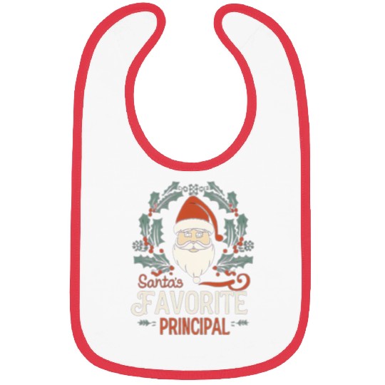 Santa's Favorite Principal Christmas Santa Bibs