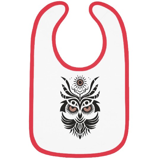 Owl T Tattoo Style Design Vector 2 Colors Bibs