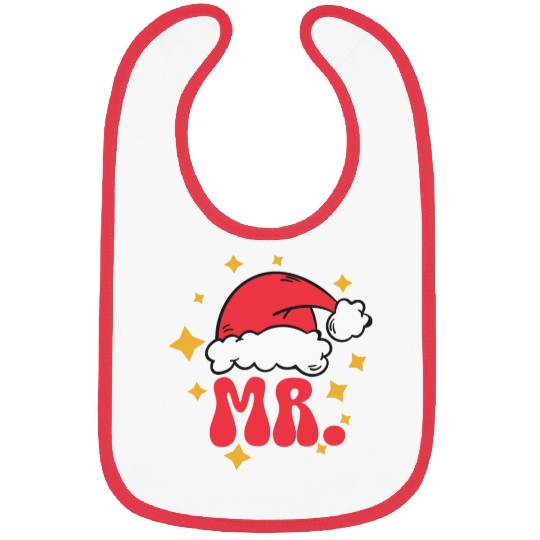 Mr And Mrs Claus Christmas Couples Matching Pajama Bibs