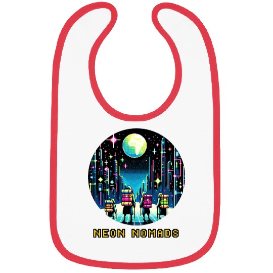 Cyberpunk Explorers - Neon Nomads Pixel Art Bibs