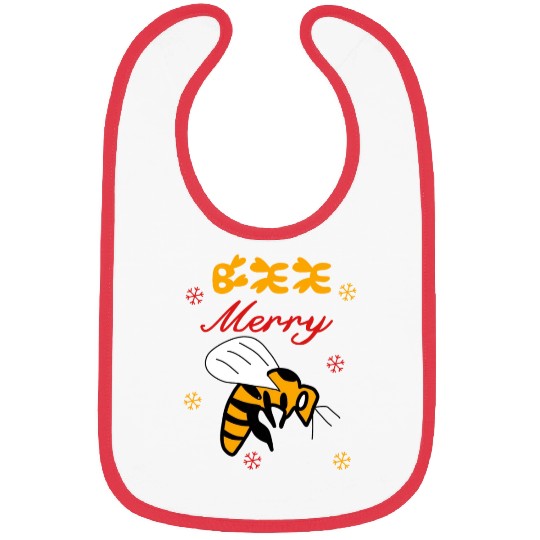 Bee Merry Cute Funny Christmas Snow Flake Costume Bibs