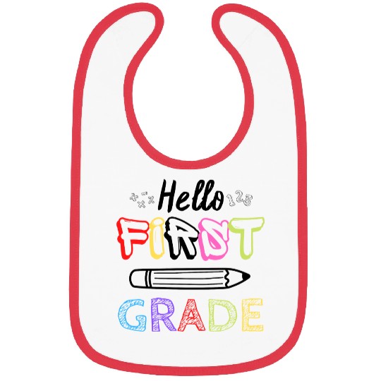 Hello First Grade Back To School Bibs