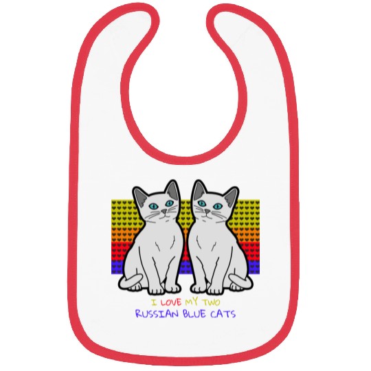 I Love My Two Russian Blue Cats Bibs