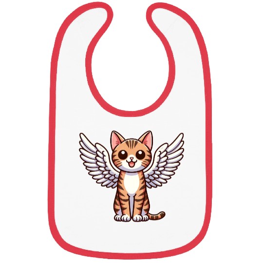 Bengal Cat Angel - Graceful Cat with Wings Bibs