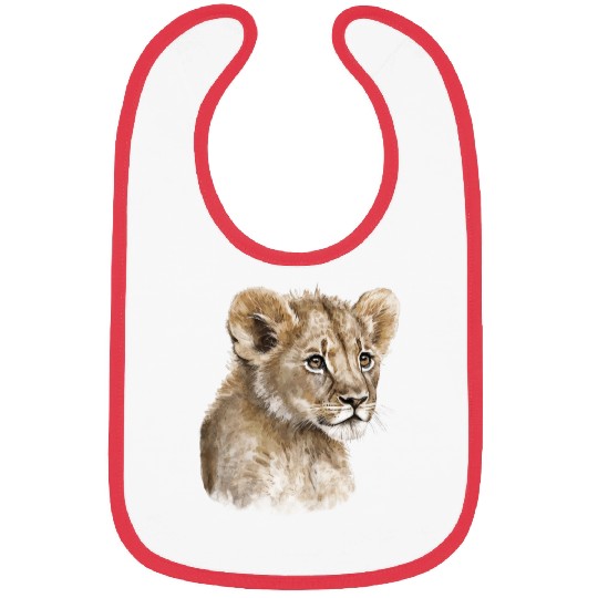 Baby Lion Watercolor Painting portrait Bibs