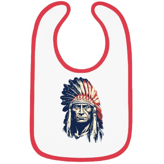Indian Native American Chief Feather Headdress Bibs