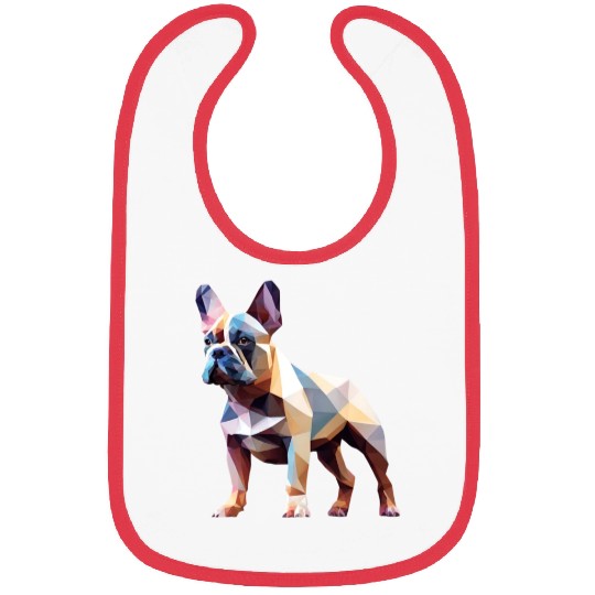 French bulldog, polygon dog,polygon art Bibs