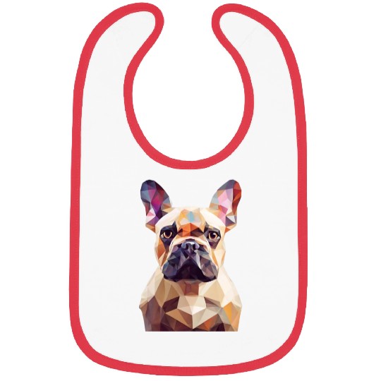 French bulldog, polygon dog,polygon art Bibs
