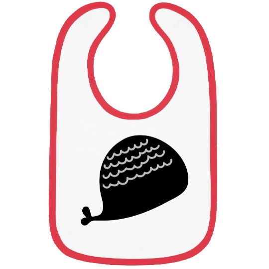 Lonely Black Whale In The Ocean Bibs