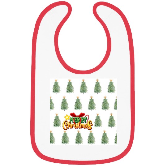 Green Christmas Tree Pattern Bibs