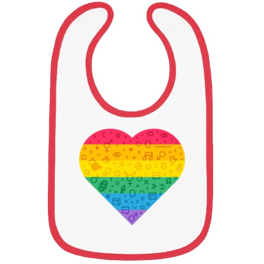 Rainbow Heart Bibs