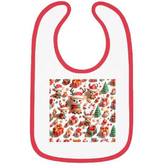Cute Christmas deer pattern Bibs