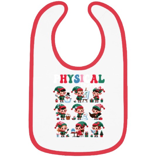 Christmas Gnome Santa Physical Therapy Xmas Bibs
