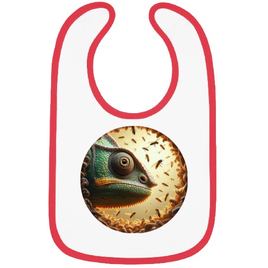 Chameleon head surrounded by bees Bibs