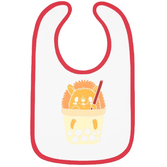 Boba Tea Hedgehog Pet Lover Gift Bibs