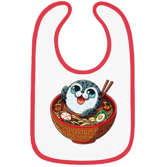 Marine Animal Sea Creature Ocean Ramen Soup Seal Bibs