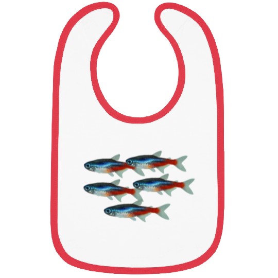 Neon Tetra Fish Bright Color Freshwater Sea Life Bibs