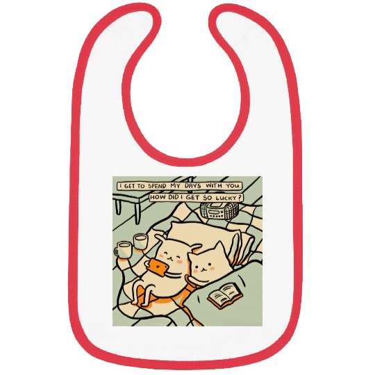 Lucky Cat Couple Lover Funny Kitty Motivation Love Bibs