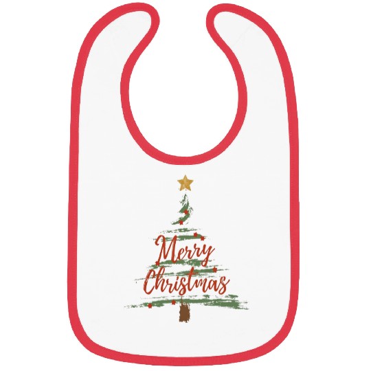 Watercolor Christmas Tree Bibs