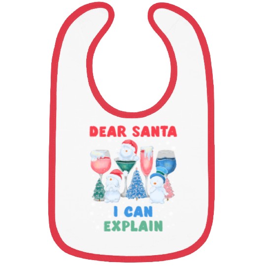 Schneemann Dear Santa I can Explain Funny Bibs