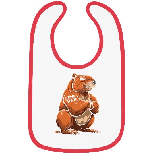 Capybara I Love Dad Bibs