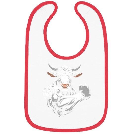Cow Cattle Biceps Tattoo I Love Mom Bibs