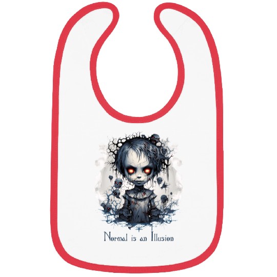Gothic Girl Saying Normal is an Illusion Bibs