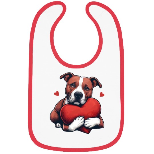 Pitbull Love Cartoon Bibs