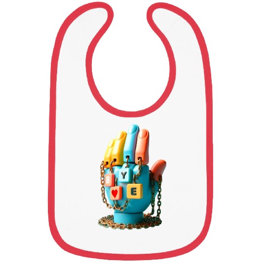 Hand with BYE Plaques Bibs