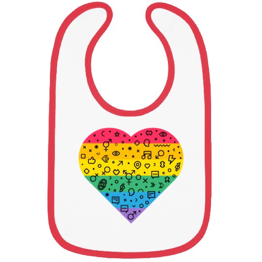 Rainbow Heart Bibs