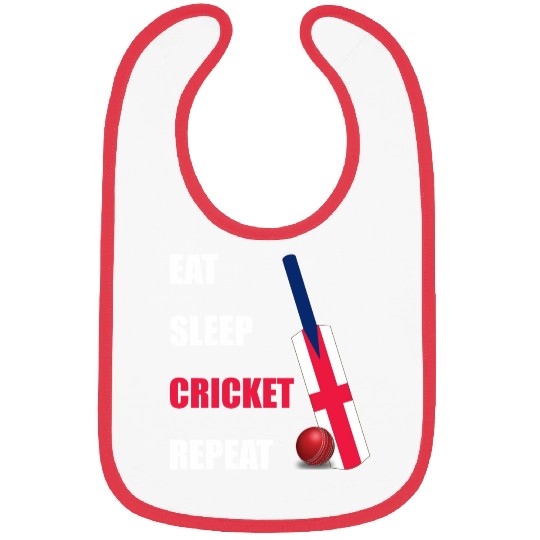 Eat Sleep Cricket Repeat England Flag Cricket Bat Bibs