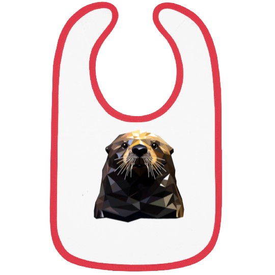 Geometric Style Sea Otter Bibs