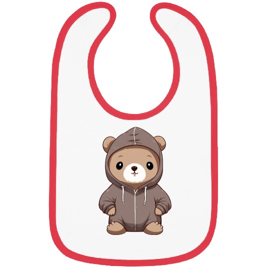 cute cartoon anime otter wearing Bibs
