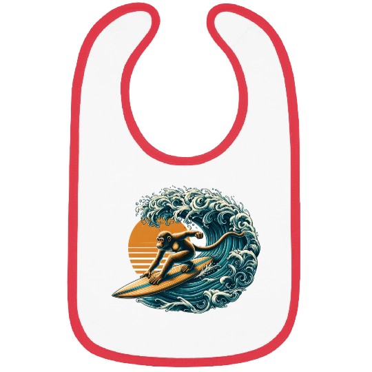 Surfing monkey Bibs