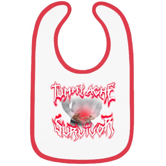 Tummy Ache Survivor Metal Design Bibs