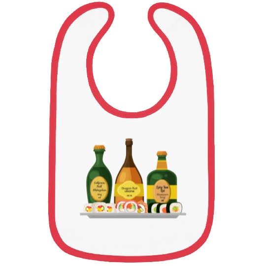 Nurse Bibs, Dragon Spicy Tuna California Roll