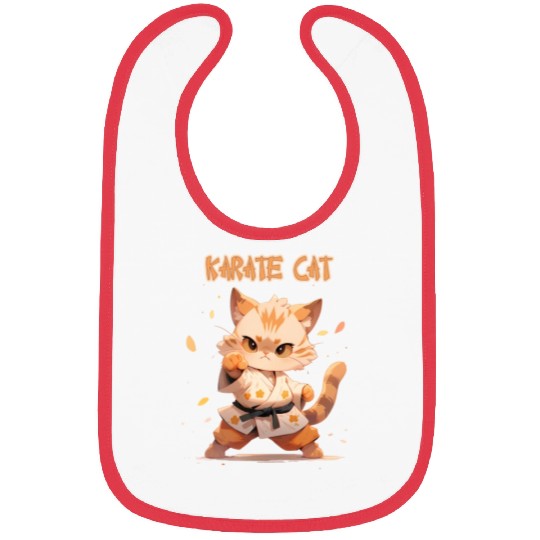 Funny Karate Cat MMA Kawaii Martial Arts Bibs