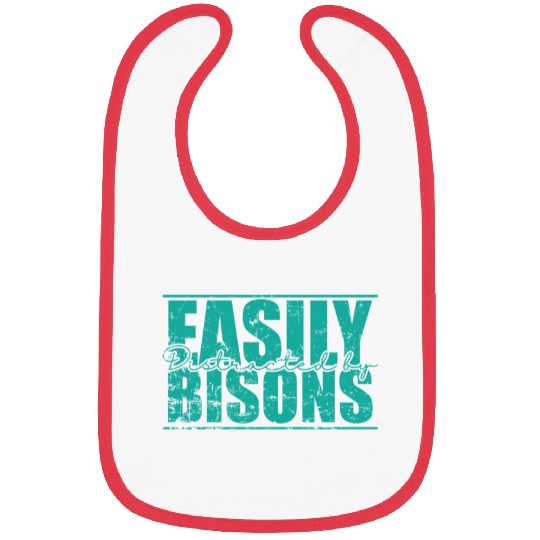 Easily Distracted by Bisons Animal Bibs