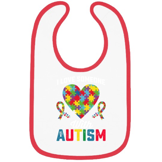 I Love Someone With Autism Awareness Bibs